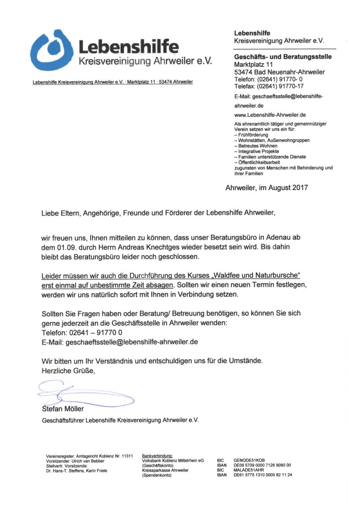 Schreiben Besetzung Büro Adenau u. Absage Naturburschen_August 2017
