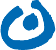 Ein stilisiertes blaues Symbol, das einem Wassertropfen ähnelt, umgeben von einem gekrümmten, unvollständigen Kreis, vor einem transparenten Hintergrund.
